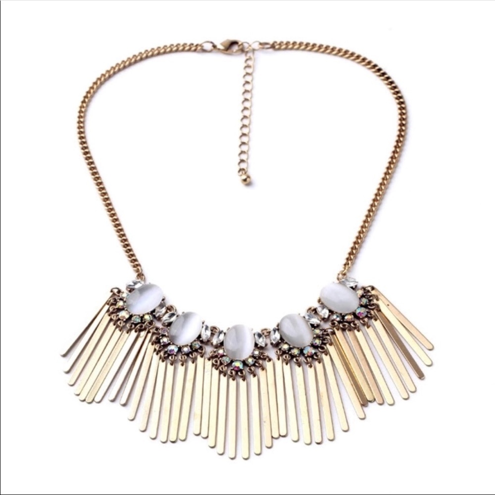 New Crystal Fringe Necklace